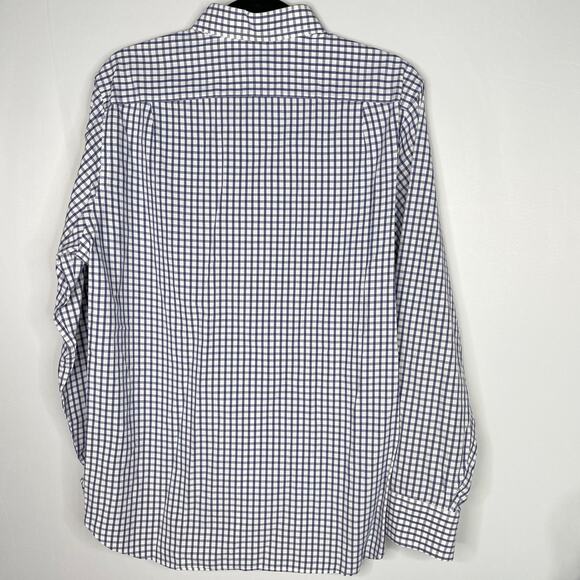 J Crew Mens Medium M Set of 2 Plaid Button Down Dress Shirts White Blue Cotton - Picture 5 of 14